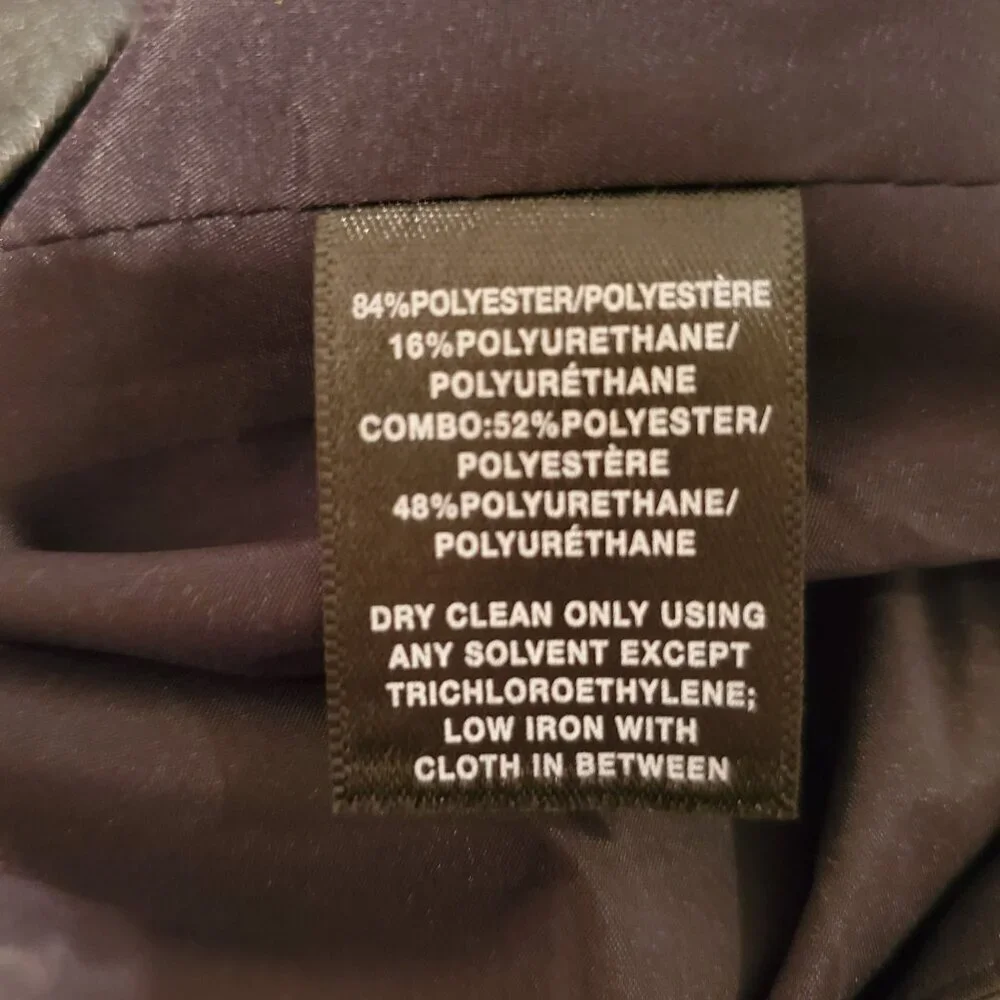 Lafayette 148 Leather Trim Asymmetrical Skirt Black 8 - Picture 4 of 4